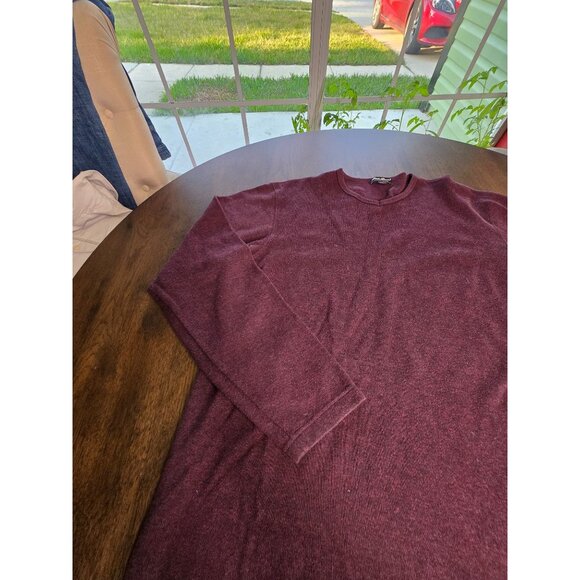 Eddie Bauer Mens Sweater L Tall Plum Purple Pullover Crewneck Long Sleeve Cotton - Picture 3 of 15